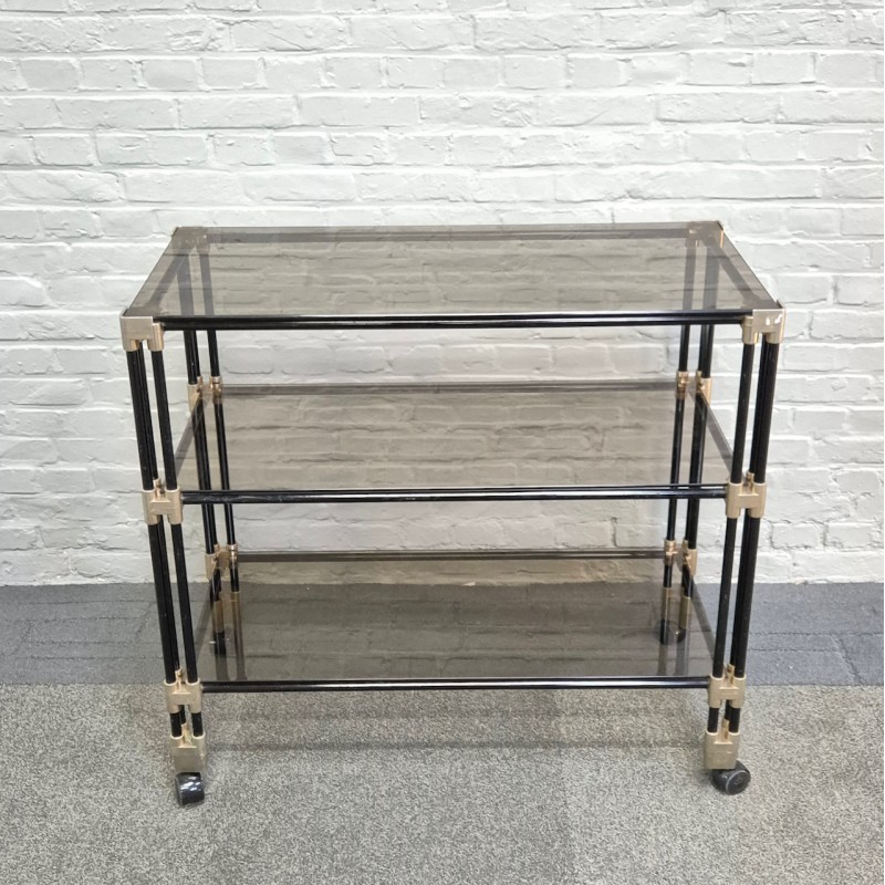 Vintage 1980's three-tier serving wagon