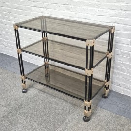 Vintage 1980's three-tier serving wagon