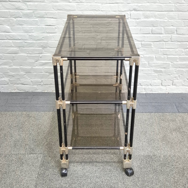 Vintage 1980's three-tier serving wagon