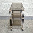 Vintage goud & zwarte serveerwagen -   jaren 80