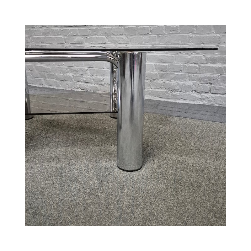 Vintage Italian chrome coffee table -1970's