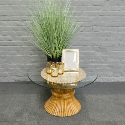 John McGuire wheat sheaf side table - 1970's