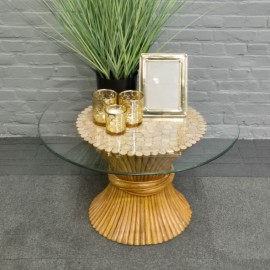 John McGuire wheat sheaf side table - 1970's