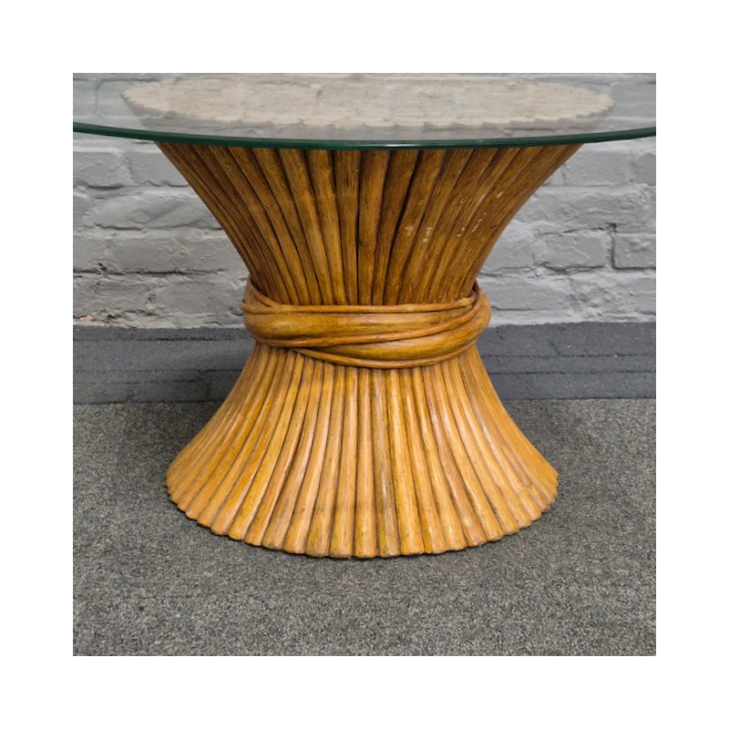 John McGuire wheat sheaf side table - 1970's