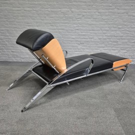 Black leather lounge chair Futuro 3 by Massimo Iosa Ghini for Moroso - Italy 1980's