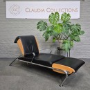 Black leather lounge chair Futuro 3 by Massimo Iosa Ghini for Moroso - Italy 1980's