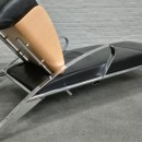 Black leather lounge chair Futuro 3 by Massimo Iosa Ghini for Moroso - Italy 1980's