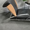 Black leather lounge chair Futuro 3 by Massimo Iosa Ghini for Moroso - Italy 1980's