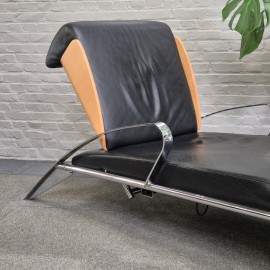 Zwart lederen lounge stoel Futuro 3 door Massimo Ghini voor Moroso - Italië jaren 80