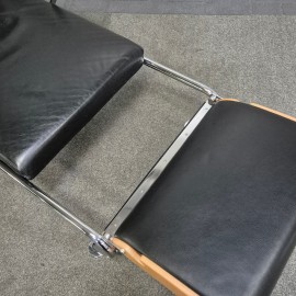 Black leather lounge chair Futuro 3 by Massimo Iosa Ghini for Moroso - Italy 1980's