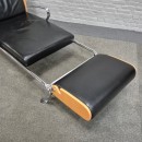 Black leather lounge chair Futuro 3 by Massimo Iosa Ghini for Moroso - Italy 1980's