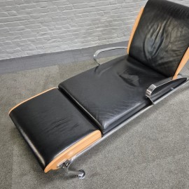 Black leather lounge chair Futuro 3 by Massimo Iosa Ghini for Moroso - Italy 1980's