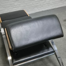 Black leather lounge chair Futuro 3 by Massimo Iosa Ghini for Moroso - Italy 1980's