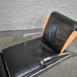 Zwart lederen lounge stoel Futuro 3 door Massimo Ghini voor Moroso - Italië jaren 80