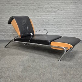 Zwart lederen lounge stoel Futuro 3 door Massimo Ghini voor Moroso - Italië jaren 80