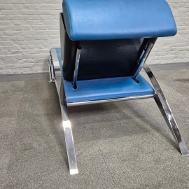 Blauw lederen lounge stoel Futuro 3 door Massimo Ghini voor Moroso - Italië jaren 80