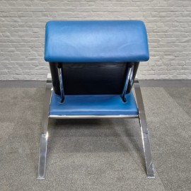 Blauw lederen lounge stoel Futuro 3 door Massimo Ghini voor Moroso - Italië jaren 80