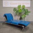 Blauw lederen lounge stoel Futuro 3 door Massimo Ghini voor Moroso - Italië jaren 80