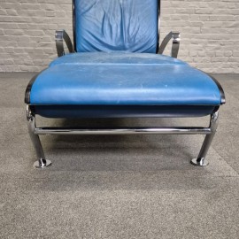 Blue leather lounge chair Futuro 3 by Massimo Ghini for Moroso - Italy 1980's