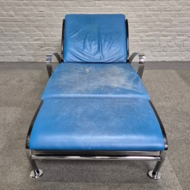 Blauw lederen lounge stoel Futuro 3 door Massimo Ghini voor Moroso - Italië jaren 80