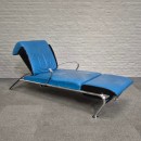 Blue leather lounge chair Futuro 3 by Massimo Ghini for Moroso - Italy 1980's