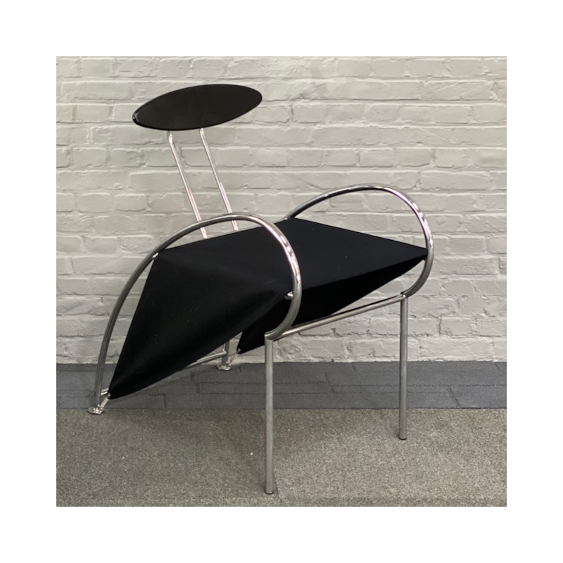 Black Velox armchair by Massimo Iosa Ghini for Moroso - Italy mid 1980's