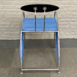 Blauwe Velox armstoel van Massimo Iosa Ghini voor Moroso - Italië midden jaren 80