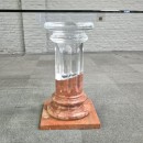 Dinning table by FabianArt with 2 doric columns marble & acrylic - Italy 1980's