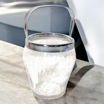 Vintage ijsemmer in craquelé glas