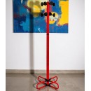 Vintage red metal coat rack