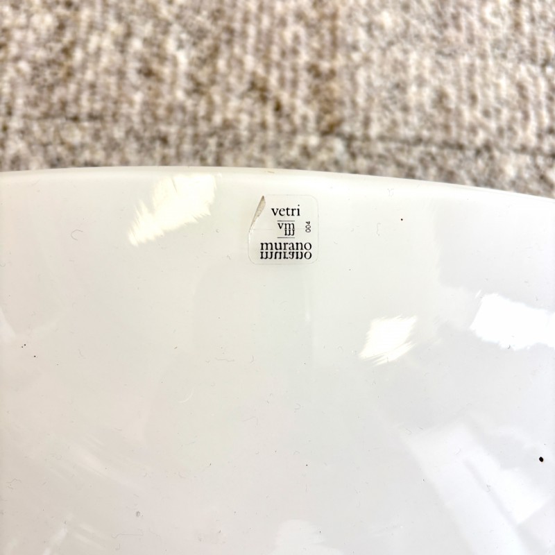 Pair of milk glass Murano Vetri wall lamps - 1980s