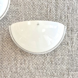Pair of milk glass Murano Vetri wall lamps - 1980s