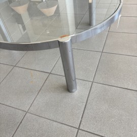 Round chrome Italian vintage salon table - 1980's