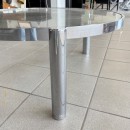 Round chrome Italian vintage salon table - 1980's