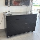 Black lacquered chest of drawers - 1990's