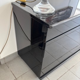 Black lacquered chest of drawers - 1990's