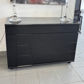 Black lacquered chest of drawers - 1990's
