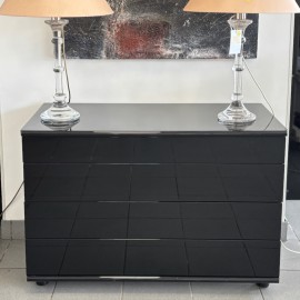 Black lacquered chest of drawers - 1990's
