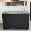 Black lacquered chest of drawers - 1990's