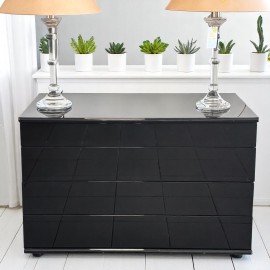 Black lacquered chest of drawers - 1990's
