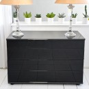 Black lacquered chest of drawers - 1990's