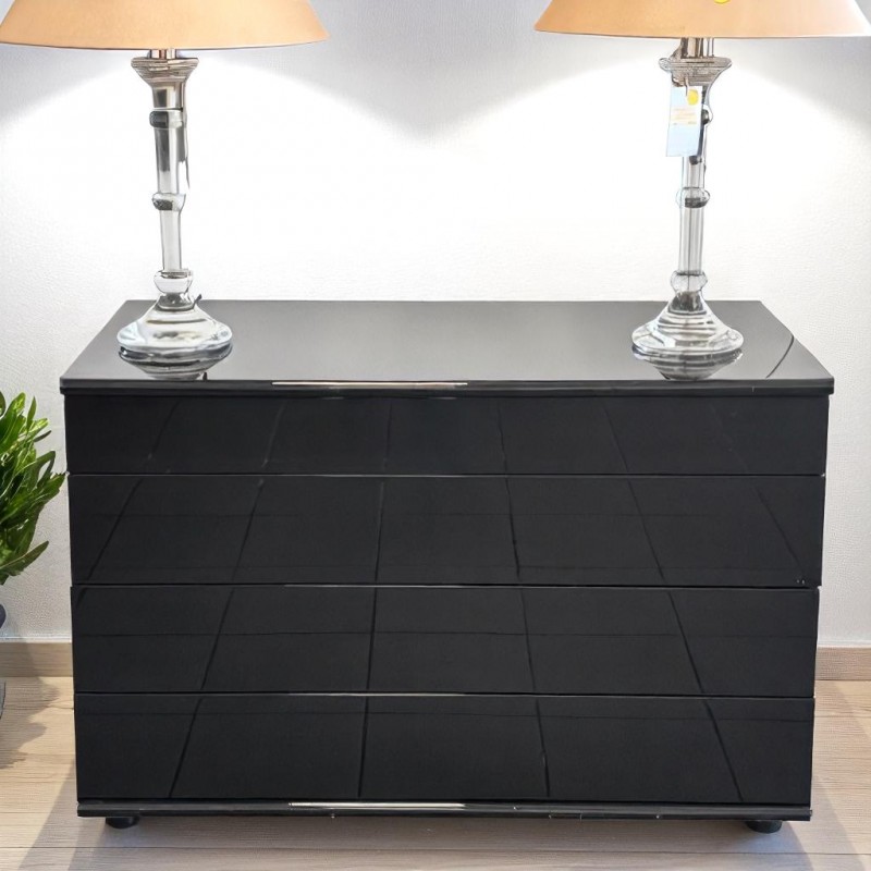 Black lacquered chest of drawers - 1990's