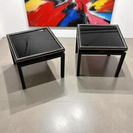 Pair small Pierre Vandel side tables - Paris 1970's