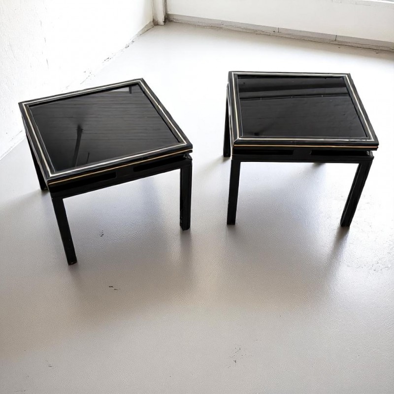 Pair small Pierre Vandel side tables - Paris 1970's