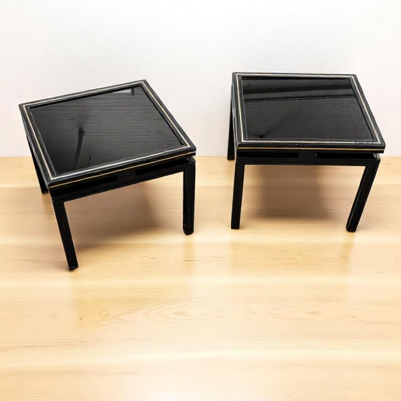Pair small Pierre Vandel side tables - Paris 1970's