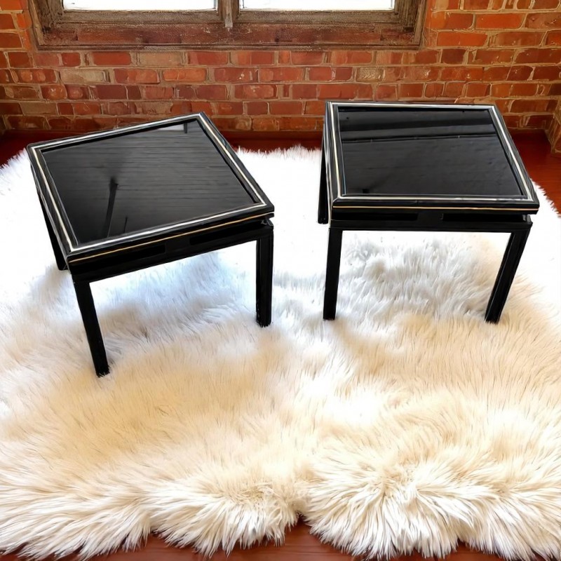 Pair small Pierre Vandel side tables - Paris 1970's