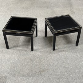 Pair small Pierre Vandel side tables - Paris 1970's