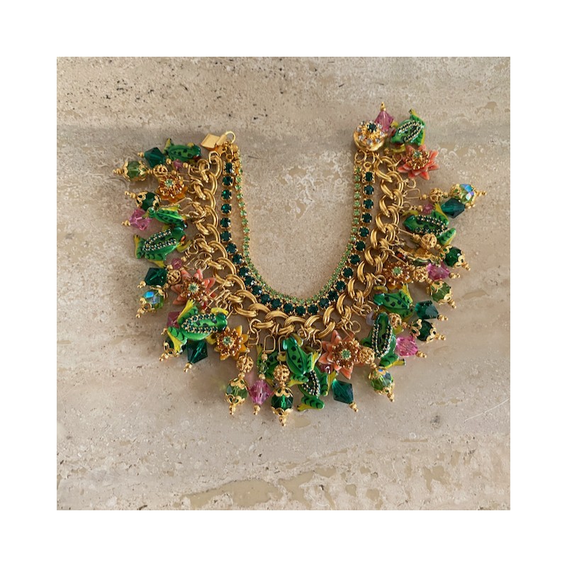 Vintage Lunch at the Ritz Frog Pond bracelet - 2000's