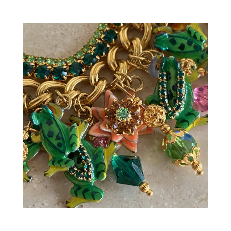 Vintage Lunch at the Ritz Frog Pond bracelet - 2000's