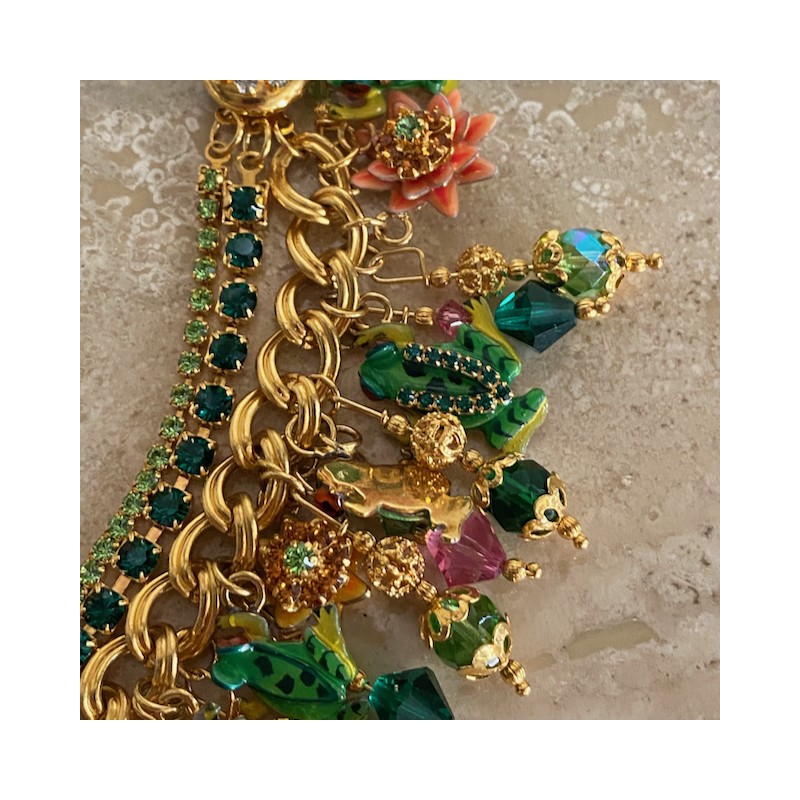 Vintage Lunch at the Ritz Frog Pond bracelet - 2000's